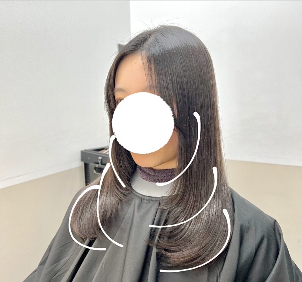 絹女サファイア レイヤースタイル 仕上がり